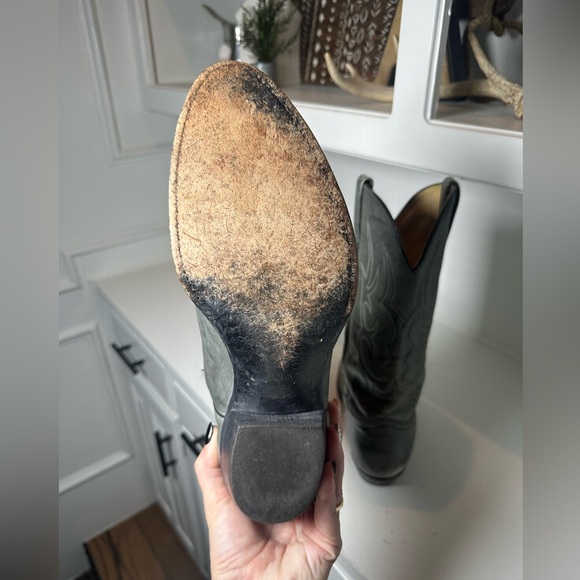 Vintage J Chisholm Drover Series Handmade USA Gray Western Cowboy Men’s 11 - Picture 8 of 9